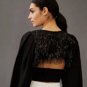 Current Air - Anthropologie Beaded Open Back Top - Large